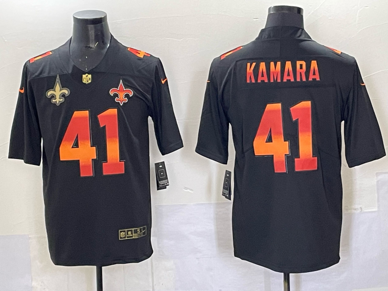 Men 2025 New Orleans Saints 4 Kamara black Limited NFL Jersey 002